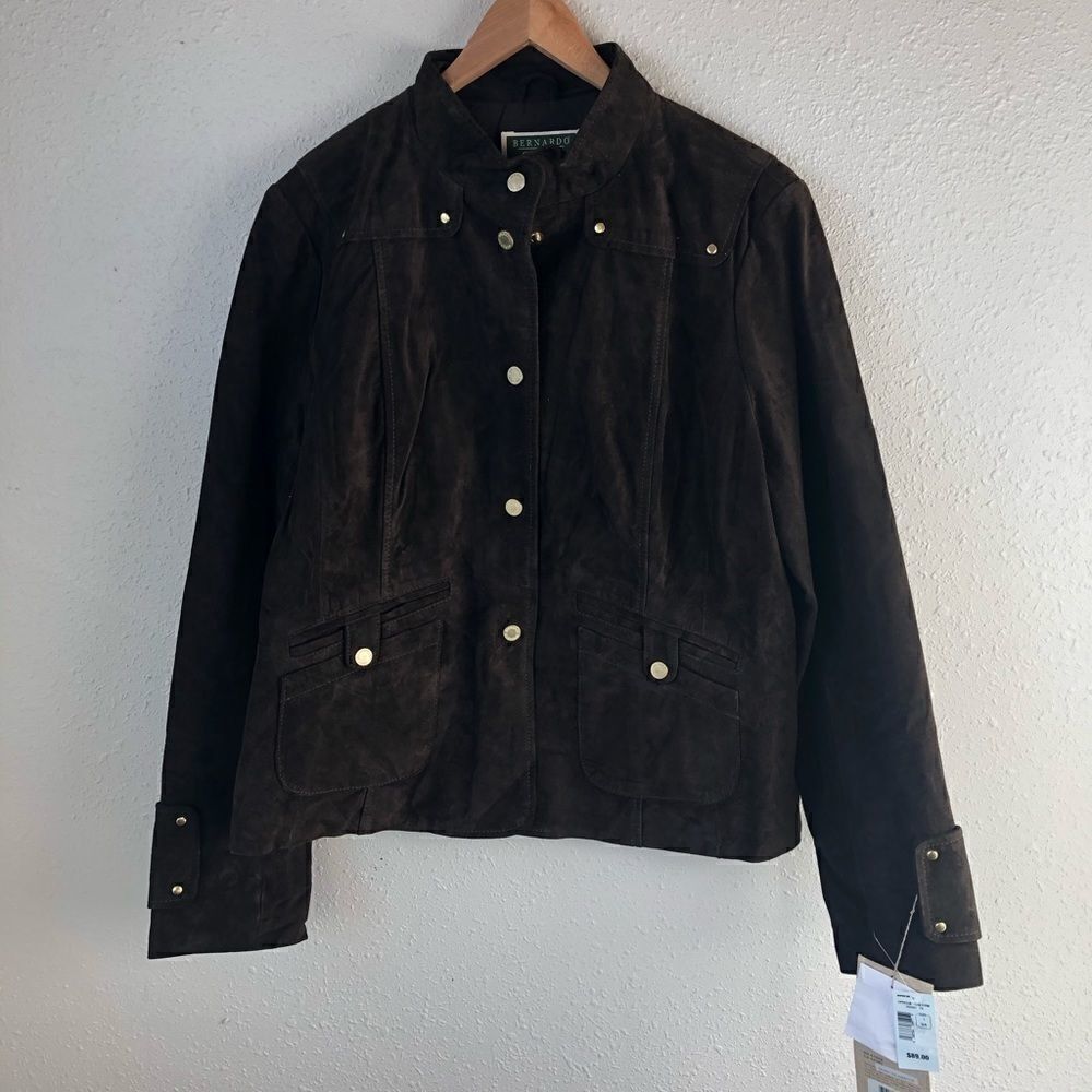 NWT Bernardo Green Leather Jacket Size L